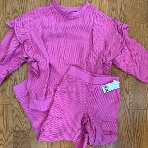 Tea Collection Pink Kids Matching Cargo Jogger Set
